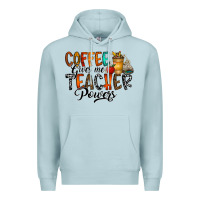 Blue Mist coffee gives me teacher Premium Hoodie - CowhideDigitalArt