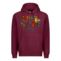 Burgundy coffee gives me teacher Premium Hoodie - CowhideDigitalArt