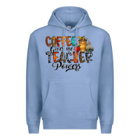 Colony Blue coffee gives me teacher Premium Hoodie - CowhideDigitalArt
