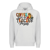 Dove Grey coffee gives me teacher Premium Hoodie - CowhideDigitalArt