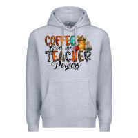 Heather Grey coffee gives me teacher Premium Hoodie - CowhideDigitalArt