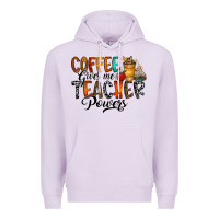 Lilac coffee gives me teacher Premium Hoodie - CowhideDigitalArt
