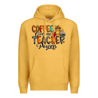 Mustard coffee gives me teacher Premium Hoodie - CowhideDigitalArt