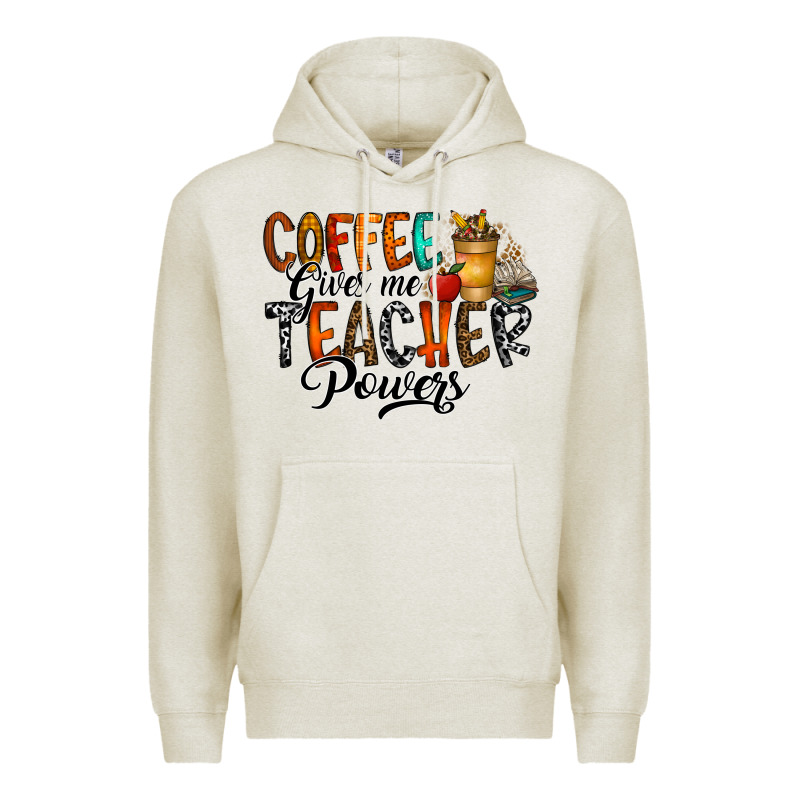 Coffee Gives Me Teacher Premium Hoodie by CowhideDigitalArt | Teevron
