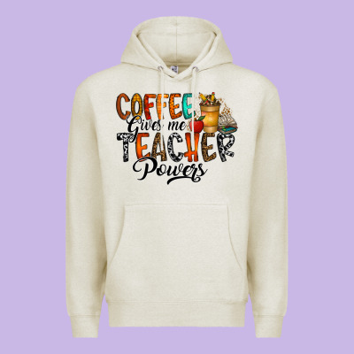 Coffee Gives Me Teacher Premium Hoodie Designed By Cowhidedigitalart