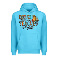 Ocean Blue coffee gives me teacher Premium Hoodie - CowhideDigitalArt
