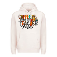 Pale Pink coffee gives me teacher Premium Hoodie - CowhideDigitalArt