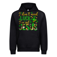 Black i dont need luck ive got jesus st. patricks day Urban Hoodie - Neo Western