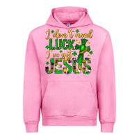 Fuchsia Pink i dont need luck ive got jesus st. patricks day Urban Hoodie - Neo Western