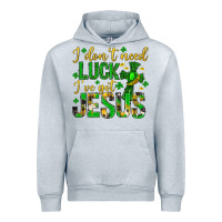Heather Grey i dont need luck ive got jesus st. patricks day Urban Hoodie - Neo Western
