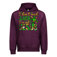 Mauve Wine i dont need luck ive got jesus st. patricks day Urban Hoodie - Neo Western