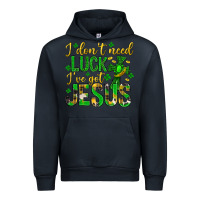 Navy i dont need luck ive got jesus st. patricks day Urban Hoodie - Neo Western