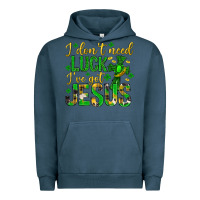 Pigment Midnight Navy i dont need luck ive got jesus st. patricks day Urban Hoodie - Neo Western