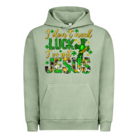 Pigment Oil Green i dont need luck ive got jesus st. patricks day Urban Hoodie - Neo Western