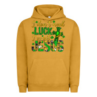 Pigment Peanut Butter i dont need luck ive got jesus st. patricks day Urban Hoodie - Neo Western
