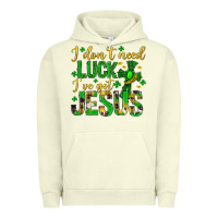 Pigment Pistachio i dont need luck ive got jesus st. patricks day Urban Hoodie - Neo Western