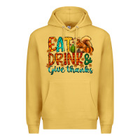 Antique Gold eat drink give thanks Premium Hoodie - CowhideDigitalArt