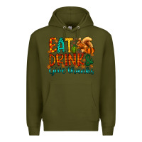 Army Green eat drink give thanks Premium Hoodie - CowhideDigitalArt