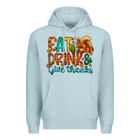Blue Mist eat drink give thanks Premium Hoodie - CowhideDigitalArt