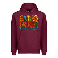 Burgundy eat drink give thanks Premium Hoodie - CowhideDigitalArt