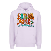Lilac eat drink give thanks Premium Hoodie - CowhideDigitalArt