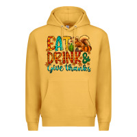 Mustard eat drink give thanks Premium Hoodie - CowhideDigitalArt