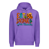 Purple eat drink give thanks Premium Hoodie - CowhideDigitalArt
