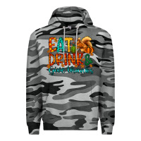 Slate Camo eat drink give thanks Premium Hoodie - CowhideDigitalArt