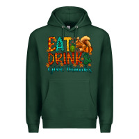 Sports Green eat drink give thanks Premium Hoodie - CowhideDigitalArt