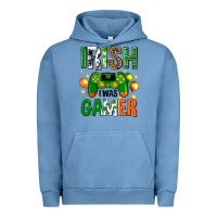 Pigment Pebble Blue irish i was gamer st. patricks day Urban Hoodie - Neo Western