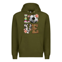 Army Green western love soccer Premium Hoodie - HRA Design Shop