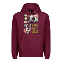 Burgundy western love soccer Premium Hoodie - HRA Design Shop