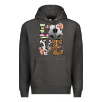 Charcoal Heather western love soccer Premium Hoodie - HRA Design Shop