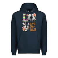 Navy western love soccer Premium Hoodie - HRA Design Shop