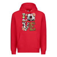 Red western love soccer Premium Hoodie - HRA Design Shop