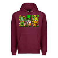 Burgundy St. Patrick's Day gnomies Premium Hoodie - Neo Western