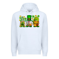 White St. Patrick's Day gnomies Premium Hoodie - Neo Western
