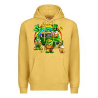 Antique Gold St. Patrick's Day gnomies truck Premium Hoodie - Neo Western