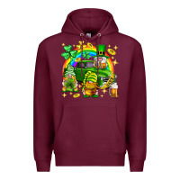 Burgundy St. Patrick's Day gnomies truck Premium Hoodie - Neo Western