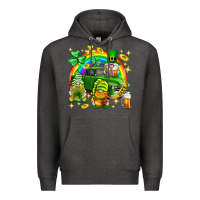 Charcoal Heather St. Patrick's Day gnomies truck Premium Hoodie - Neo Western