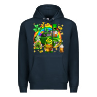 Navy St. Patrick's Day gnomies truck Premium Hoodie - Neo Western