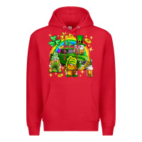Red St. Patrick's Day gnomies truck Premium Hoodie - Neo Western
