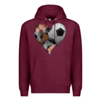 Burgundy western soccer heart Premium Hoodie - HRA Design Shop