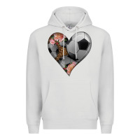 Dove Grey western soccer heart Premium Hoodie - HRA Design Shop