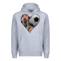 Heather Grey western soccer heart Premium Hoodie - HRA Design Shop