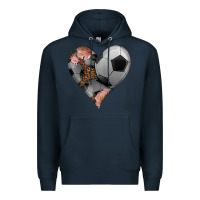Navy western soccer heart Premium Hoodie - HRA Design Shop