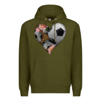 Army Green western soccer heart Premium Hoodie - HRA Design Shop