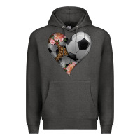 Charcoal Heather western soccer heart Premium Hoodie - HRA Design Shop