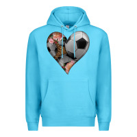 Ocean Blue western soccer heart Premium Hoodie - HRA Design Shop