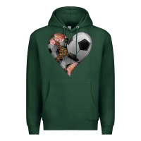 Sports Green western soccer heart Premium Hoodie - HRA Design Shop